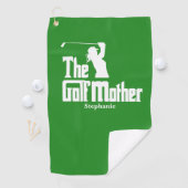 De golfmoeder met naam Funny Golf Theme Golfhanddoek (Insitu)
