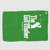 De golfmoeder met naam Funny Golf Theme Golfhanddoek (Horizontaal)