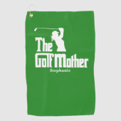 De golfmoeder met naam Funny Golf Theme Golfhanddoek (Voorkant)