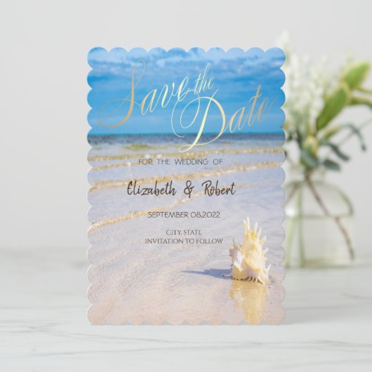 De golfslag van de knoeiboel ruilt de Datum Save The Date (Staand voorkant)