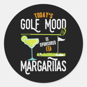 De Golfstemming Van Vandaag Golfbal Met Margarita Ronde Sticker