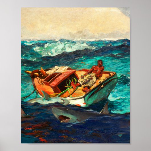 De Golfstroom door Winslow Homer Poster (Voorkant)