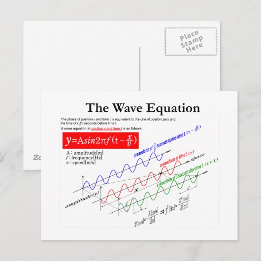 De golfvergelijking briefkaart (Voorkant / Achterkant)