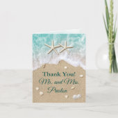 De Golven & de Zeester van het strand danken u Kaart (Voorkant)