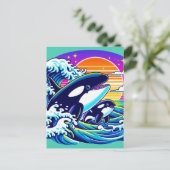 De golven overleven briefkaart (Staand voorkant)