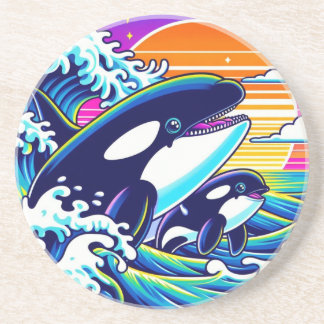 De golven overleven zandsteen onderzetter