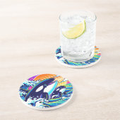 De golven overleven zandsteen onderzetter (Zijkant)