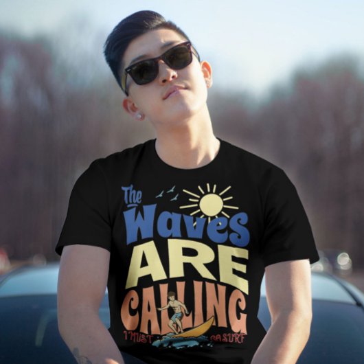 De golven roepen dat ik moet gaan surf 70s t-shirt