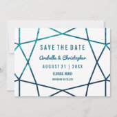 De Golven van de Turquoise Geometric sparen de Dat Save The Date (Voorkant)