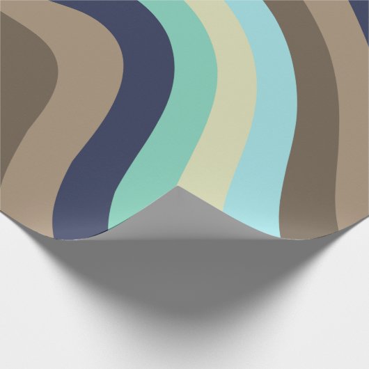 De golven van het leven midden eeuw moderne gladde cadeaupapier (Hoek)