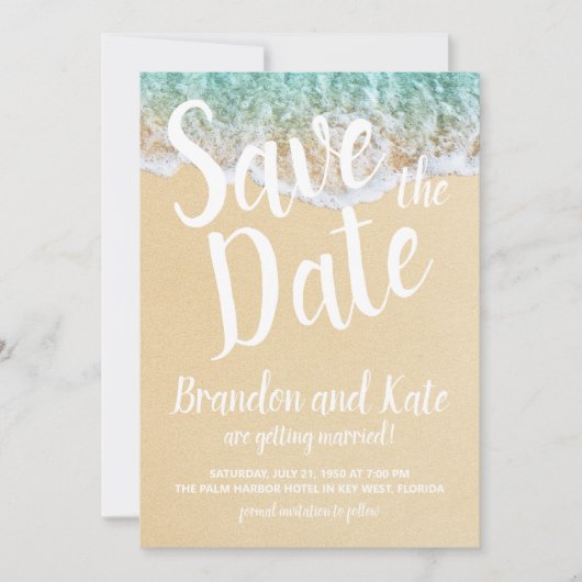 De Golven van het strand en Zand sparen de Datum Kaart (Voorkant)