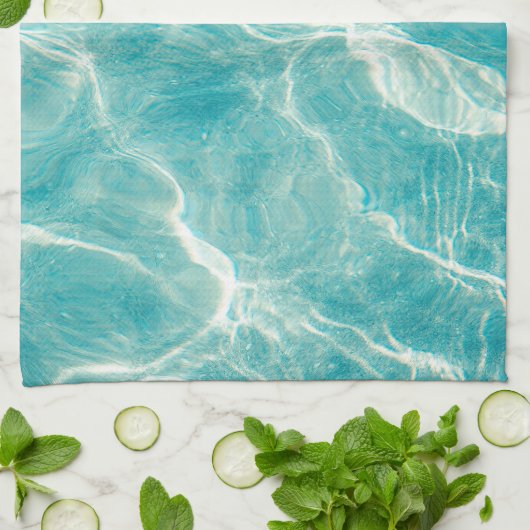 de golven van het zee theedoek (Gevouwen)