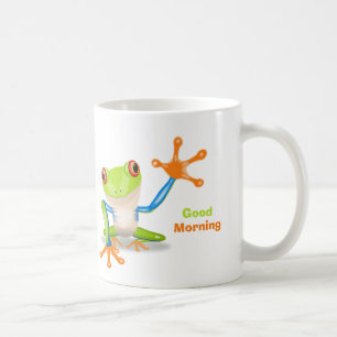 De golvende rode eyed illustratie van de koffiemok