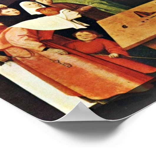 De goochelaar. Door Hieronymus Bosch Poster (Hoek)