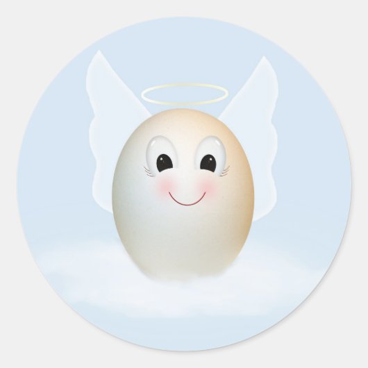 De Good Egg Angel Ronde Sticker (Voorkant)