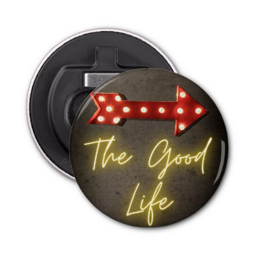 De Good Life Neon Arrow Button Flesopener (Voorkant)