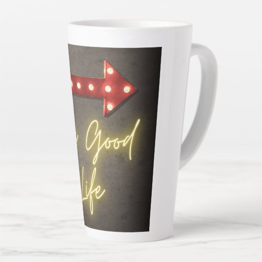 De Good Life Neon Arrow Latte Mok (Rechterhoek)