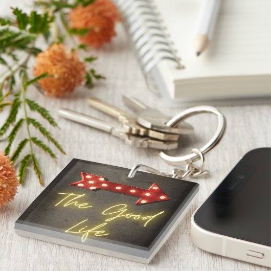 De Good Life Neon Arrow Sleutelhanger (Voorkant Rechts)
