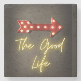 De Good Life Neon Arrow Stenen Onderzetter