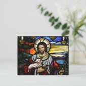 De Good Shepherd; Jezus op gekleurd glas Briefkaart (Staand voorkant)