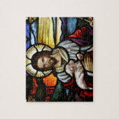 De Good Shepherd; Jezus op gekleurd glas Legpuzzel (Verticaal)