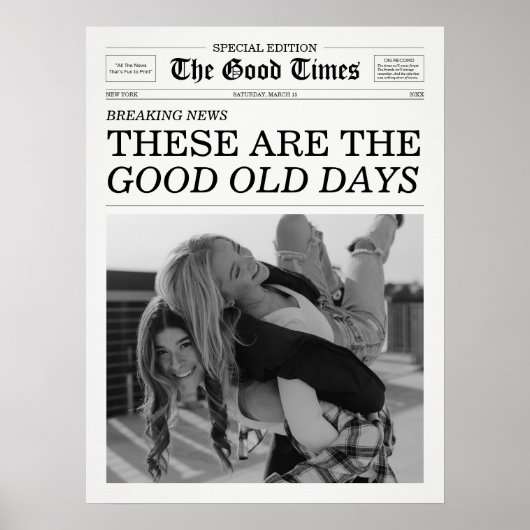De Good Times Krant Goeie Oude Tijd Poster (Voorkant)