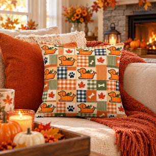 De Goodog™ Pompoen Herfst Patchwork Kussen