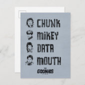 De goonies | Chunk, Mikey, Data, Mouth Briefkaart (Voorkant / Achterkant)
