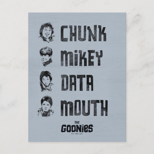 De goonies | Chunk, Mikey, Data, Mouth Briefkaart (Voorkant)