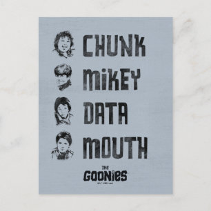 De goonies   Chunk, Mikey, Data, Mouth Briefkaart
