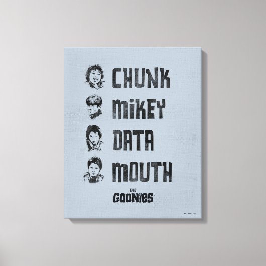De goonies | Chunk, Mikey, Data, Mouth Canvas Afdruk (Voorkant)