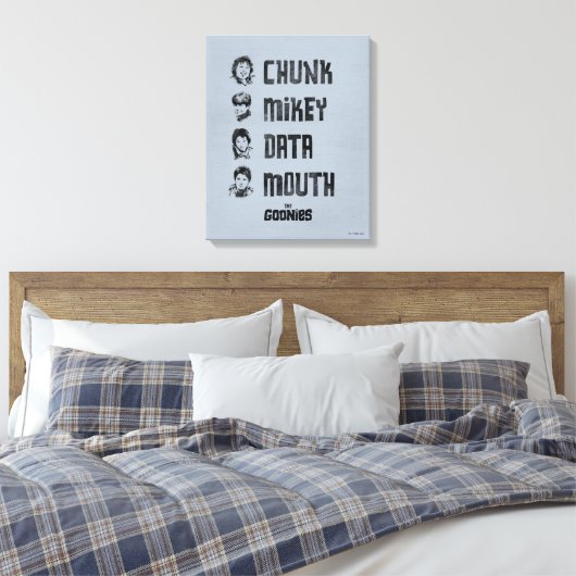 De goonies | Chunk, Mikey, Data, Mouth Canvas Afdruk (Insitu (Slaapkamer))