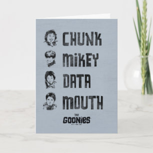 De goonies Chunk, Mikey, Data, Mouth Kaart