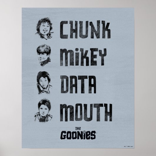 De goonies | Chunk, Mikey, Data, Mouth Poster (Voorkant)