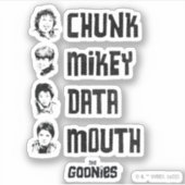 De goonies | Chunk, Mikey, Data, Mouth Sticker (Voorkant)