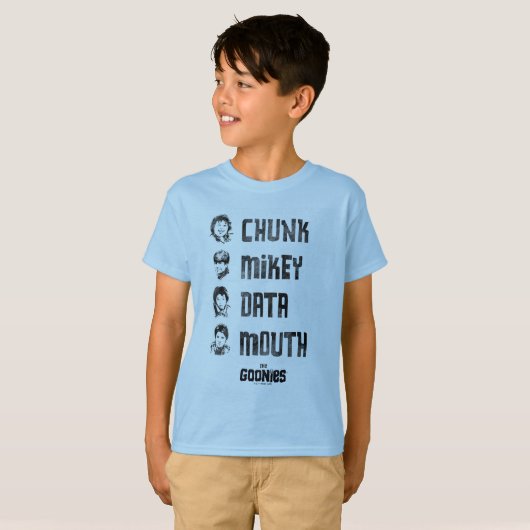 De goonies | Chunk, Mikey, Data, Mouth T-shirt (Voorkant volledig)