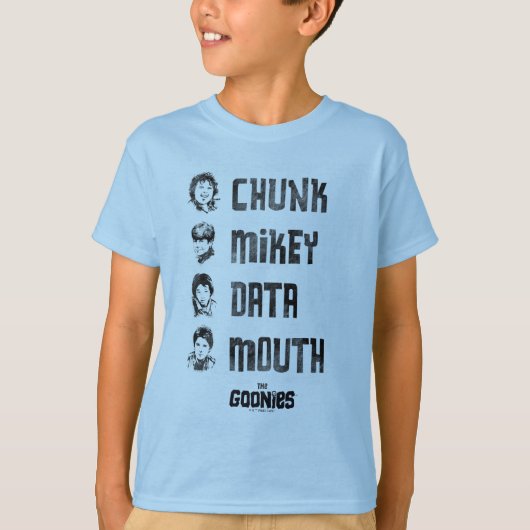 De goonies | Chunk, Mikey, Data, Mouth T-shirt (Voorkant)