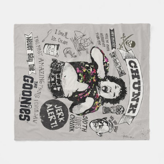 De Goonies Chunk Retro Collage Fleece Deken (Voorkant (Horizontaal))