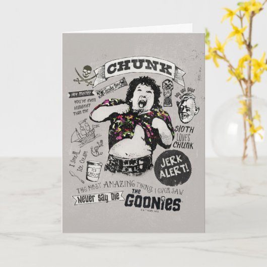 De Goonies Chunk Retro Collage Kaart (Gele Bloem)