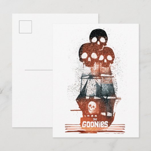 De Goonies Pirate Ship Silhouette Graphic Briefkaart (Voorkant / Achterkant)