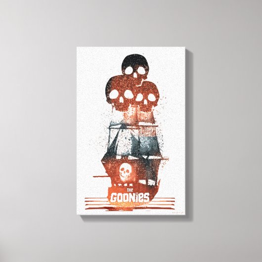 De Goonies Pirate Ship Silhouette Graphic Canvas Afdruk (Voorkant)