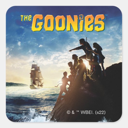 De Goonies Pirate verscheept theatrale kunst Vierkante Sticker (Voorkant)