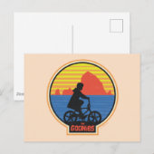 De Goonies Retro Mikey Riding Bike Graphic Briefkaart (Voorkant / Achterkant)