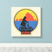 De Goonies Retro Mikey Riding Bike Graphic Canvas Afdruk (Insitu (Houten vloer))