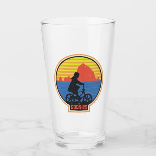 De Goonies Retro Mikey Riding Bike Graphic Glas (Voorkant)