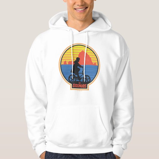 De Goonies Retro Mikey Riding Bike Graphic Hoodie (Voorkant)