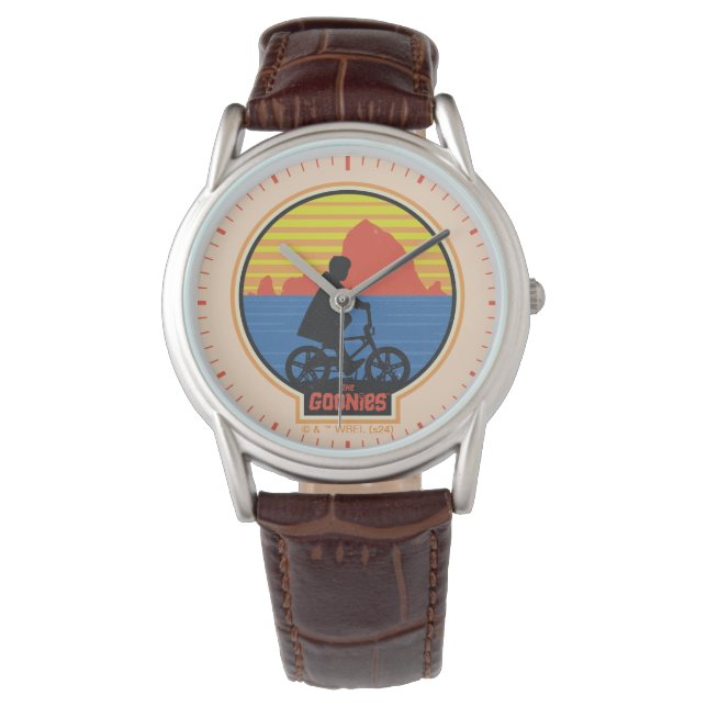 De Goonies Retro Mikey Riding Bike Graphic Horloge (Voorkant)