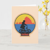 De Goonies Retro Mikey Riding Bike Graphic Kaart (Gele Bloem)