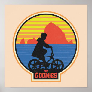 De Goonies Retro Mikey Riding Bike Graphic Poster