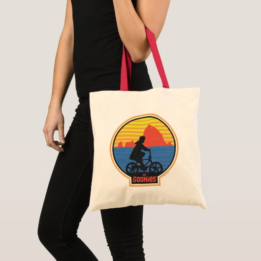 De Goonies Retro Mikey Riding Bike Graphic Tote Bag (Voorkant (product))